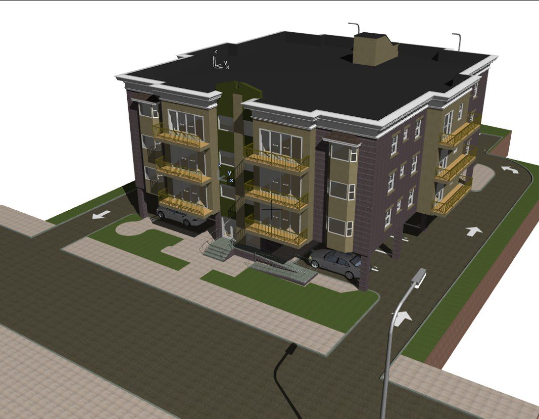 Archicad model of apartment building by ArchicadTeam.com